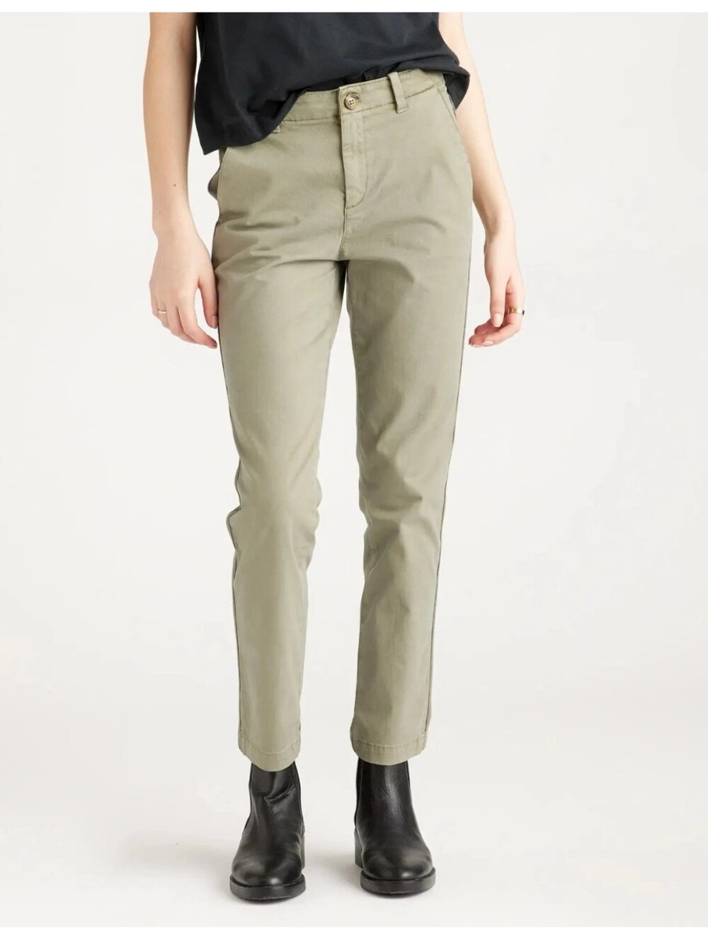 Quince Women’s Stretch Cotton Twill Girlfriend Chino Pants 26 Olive NWT